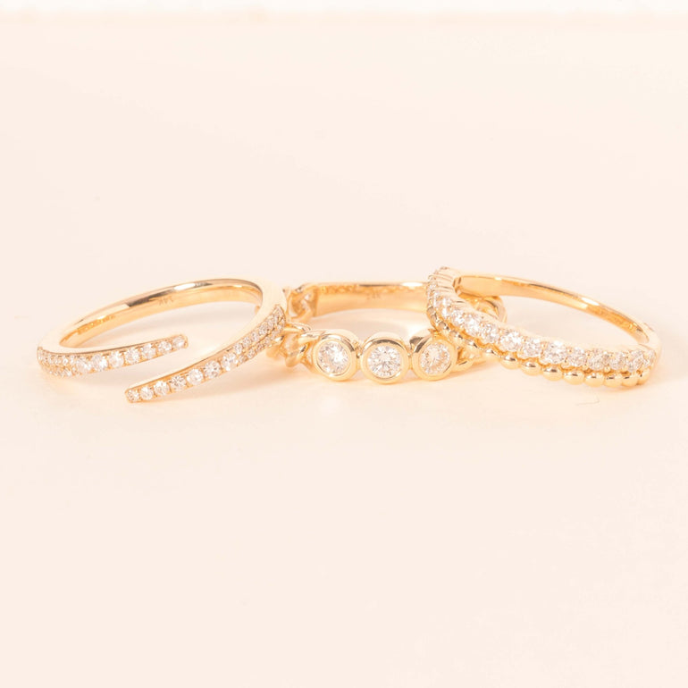 Diamond Open Claw Band Ring - Sparkle Society