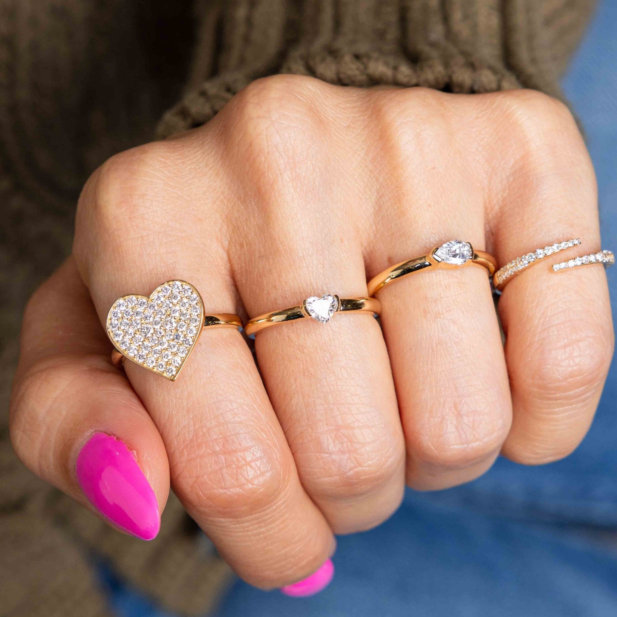 Diamond Open Claw Band Ring - Sparkle Society