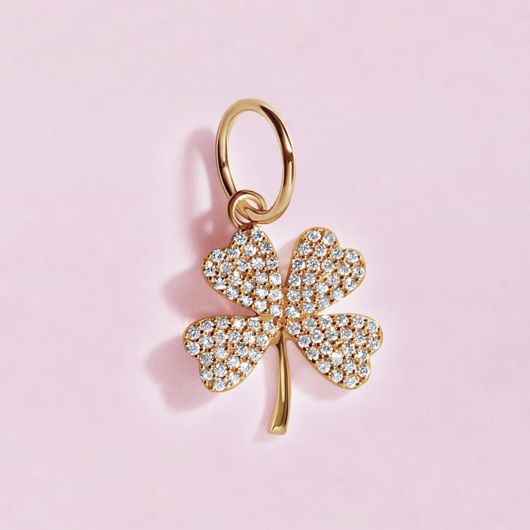 Diamond Clover Necklace Charm - Sparkle Society