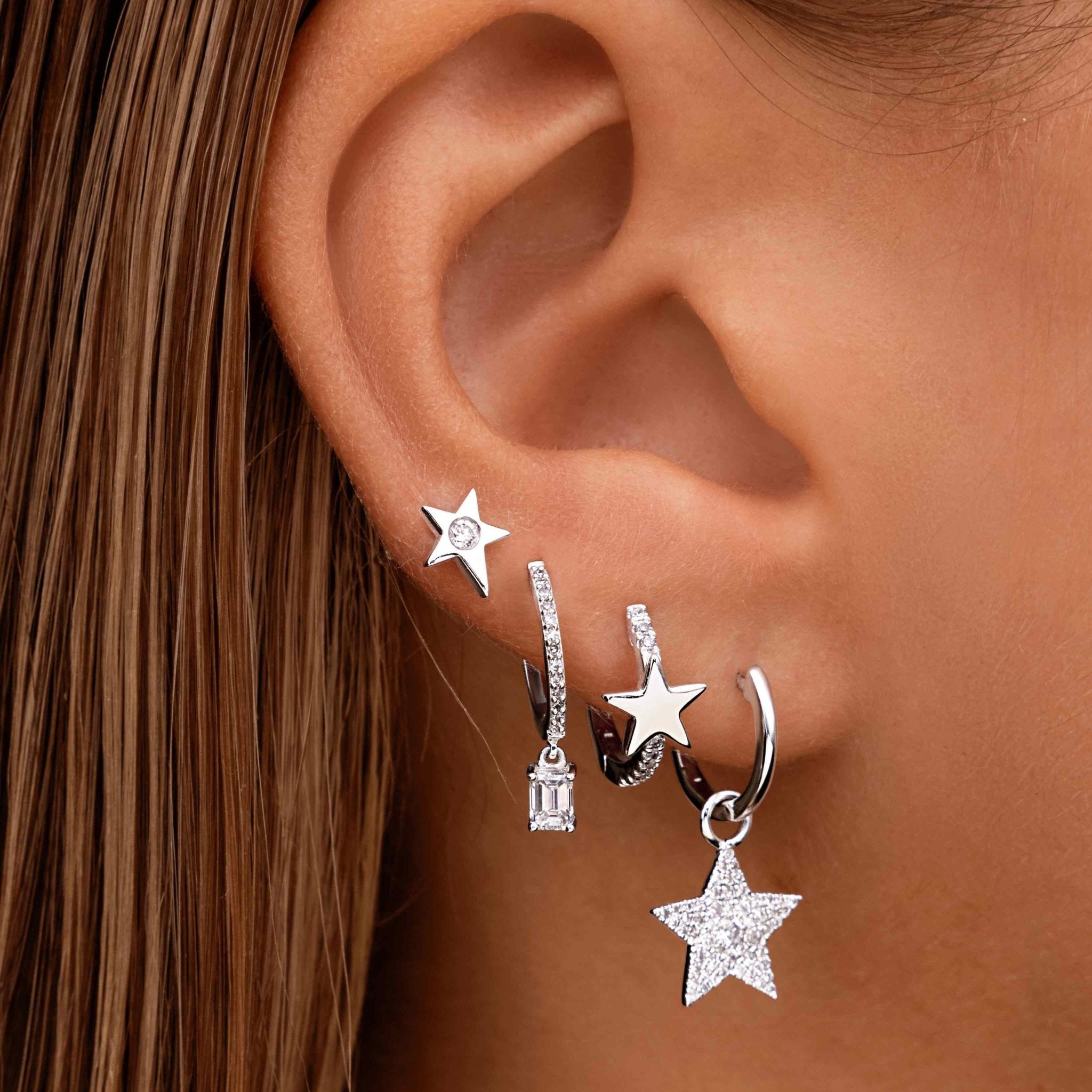 Diamond Star Huggie Earrings - Sparkle Society