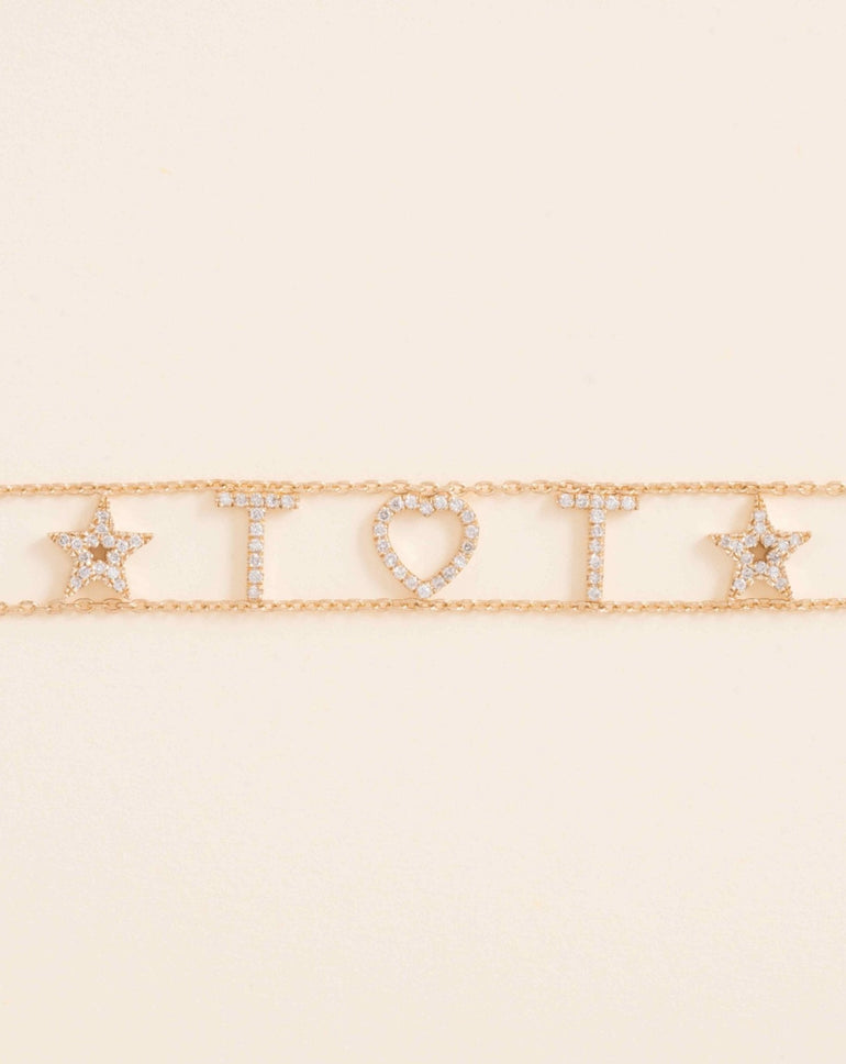 Double Chain Diamond Custom Bracelet - Sparkle Society