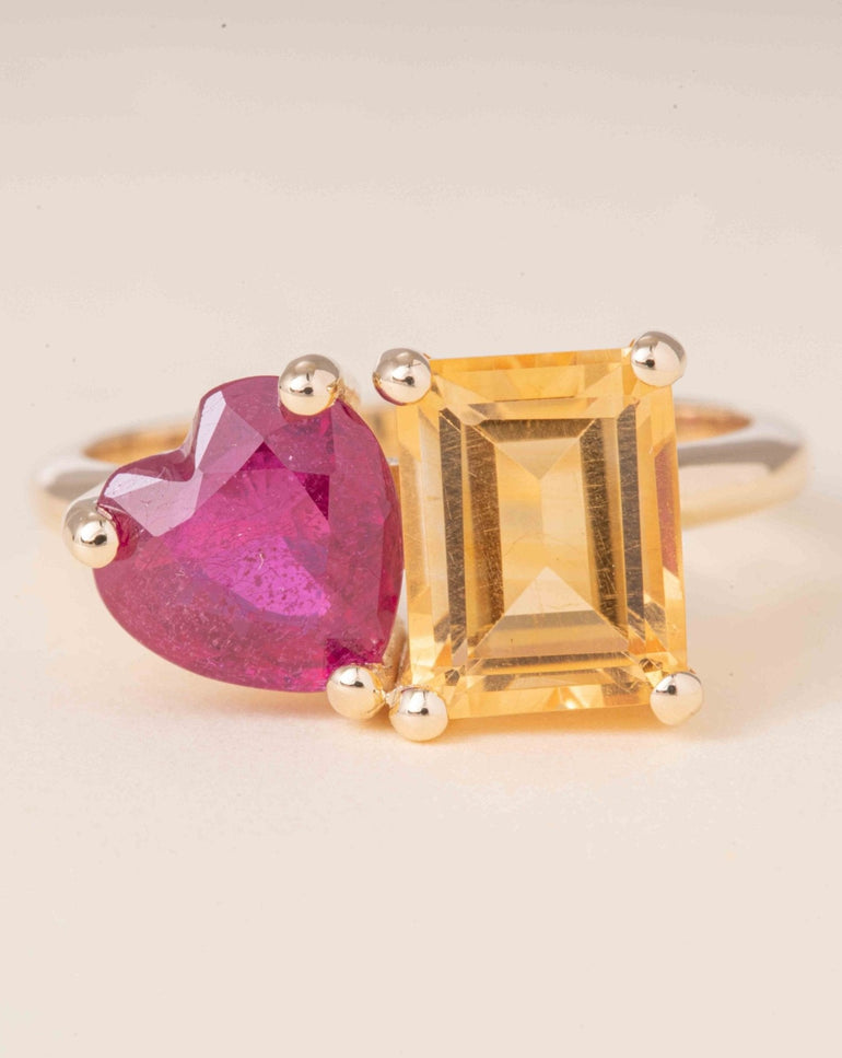 Double Fancy Gemstone Ring - Sparkle Society