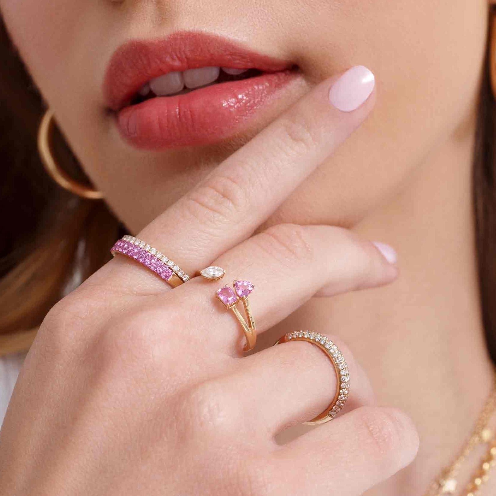 Double Row Gemstone Ring - Sparkle Society