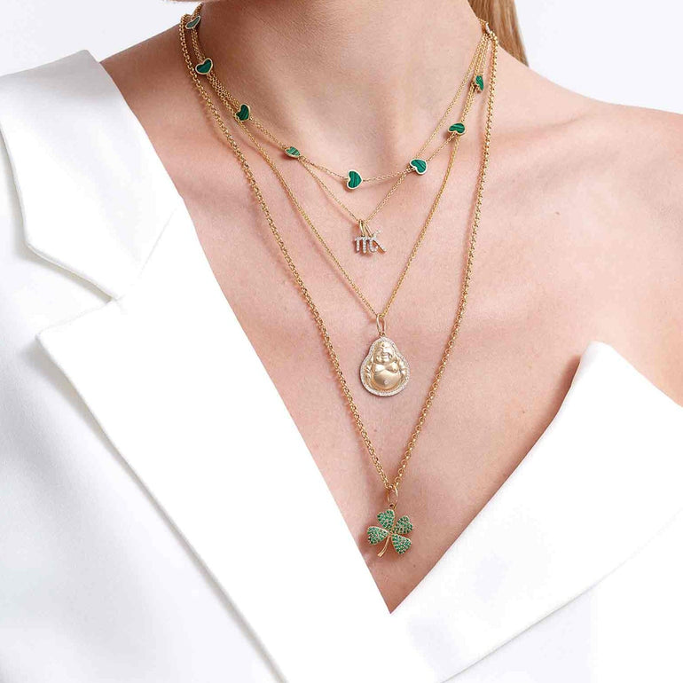 Emerald Clover Necklace Charm - Sparkle Society