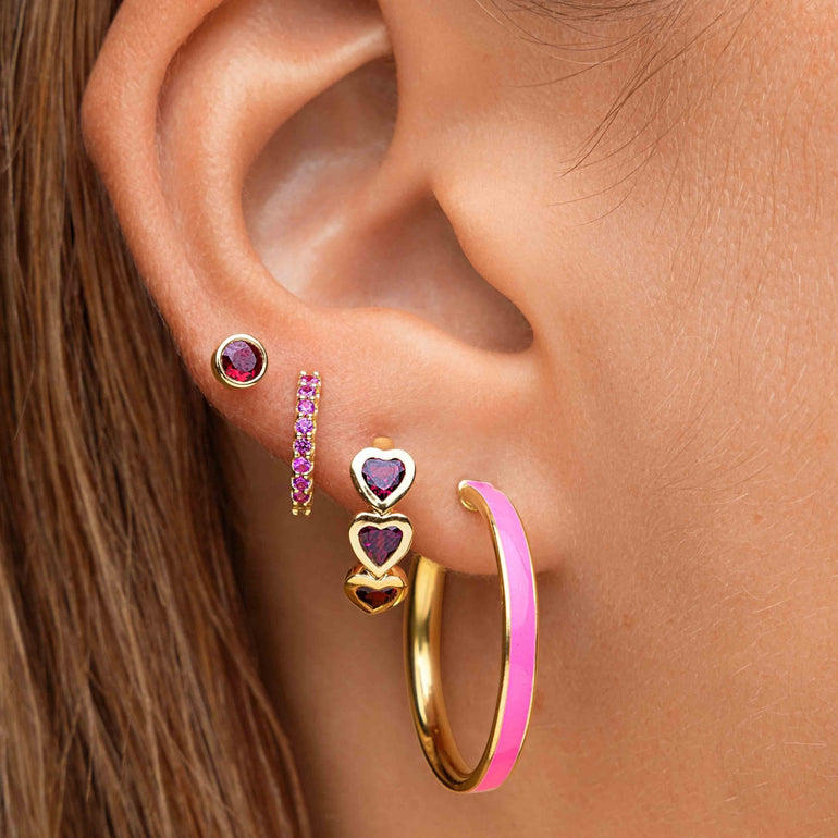 Enamel and Gold Hoops - Sparkle Society