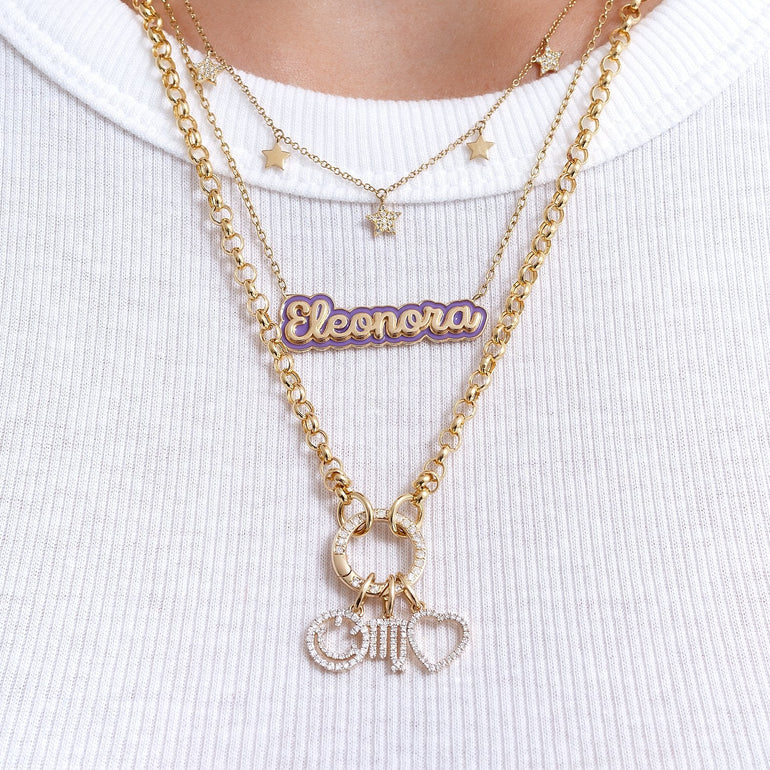 Enamel Gold Name Chain Necklace - Sparkle Society