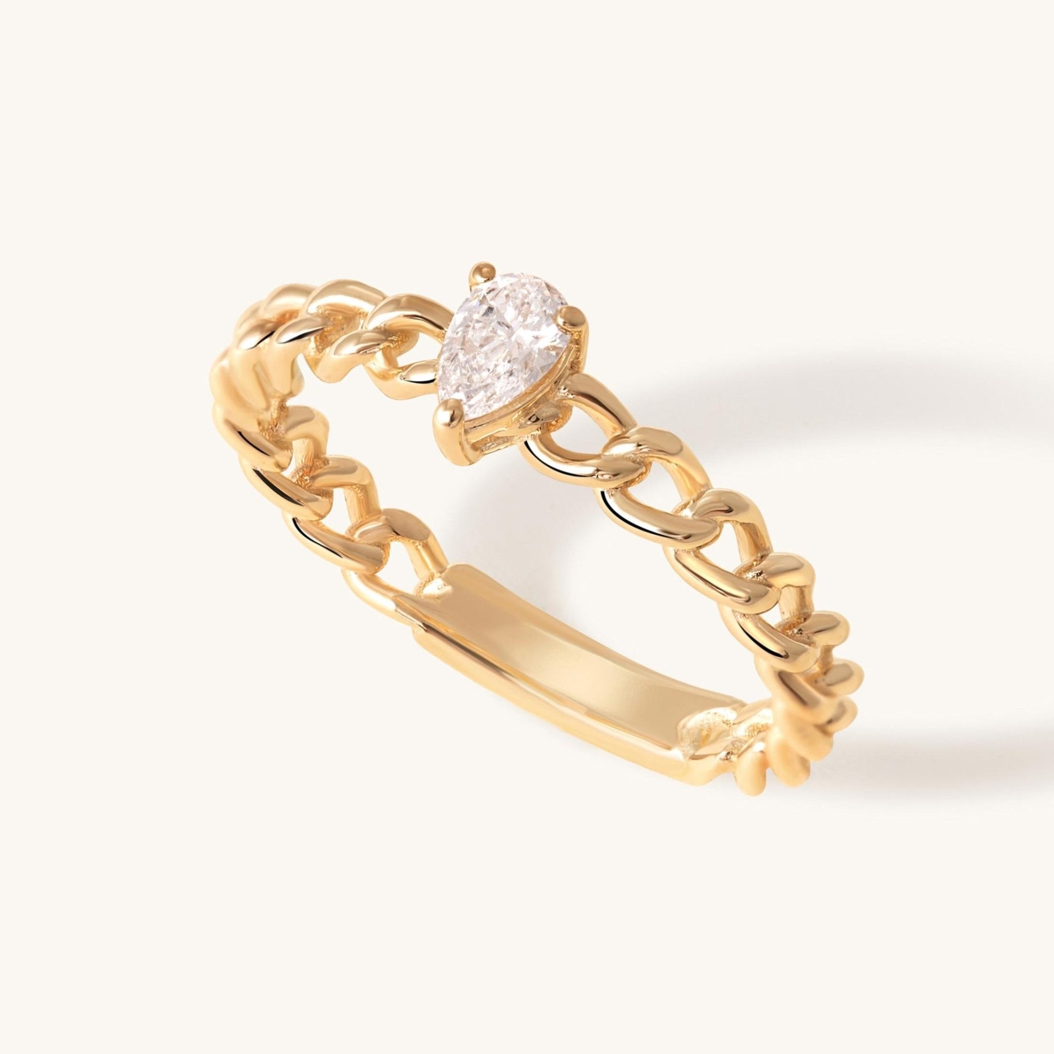 Fancy Diamond Cuban Link Ring - Sparkle Society