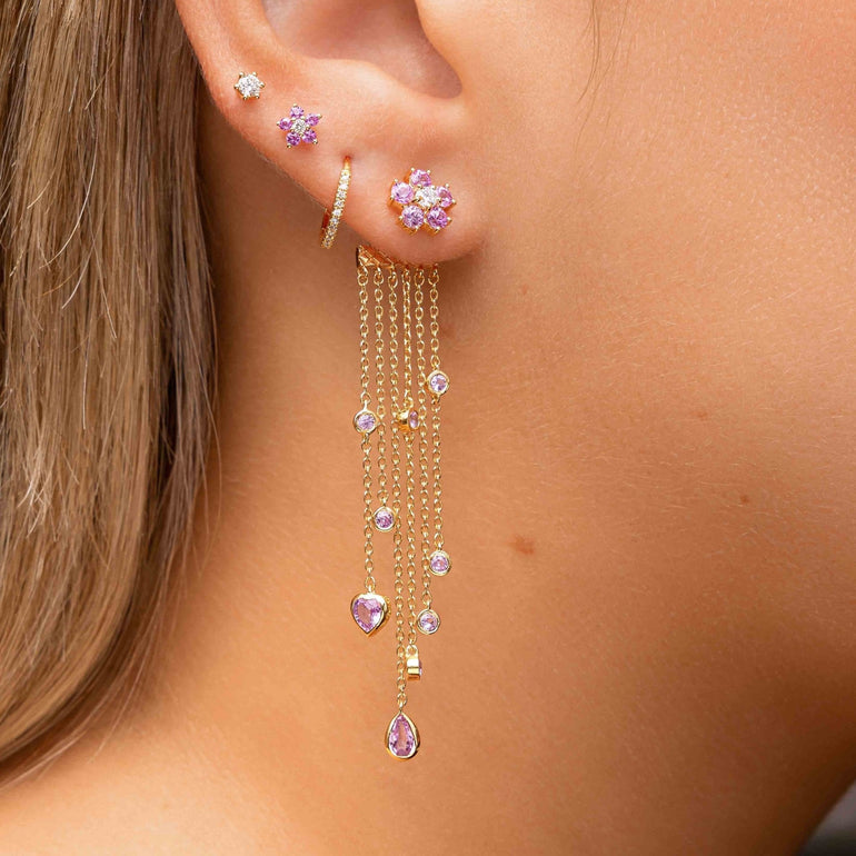 Fancy Shape Gemstone Fringe Earring Jacket - Sparkle Society