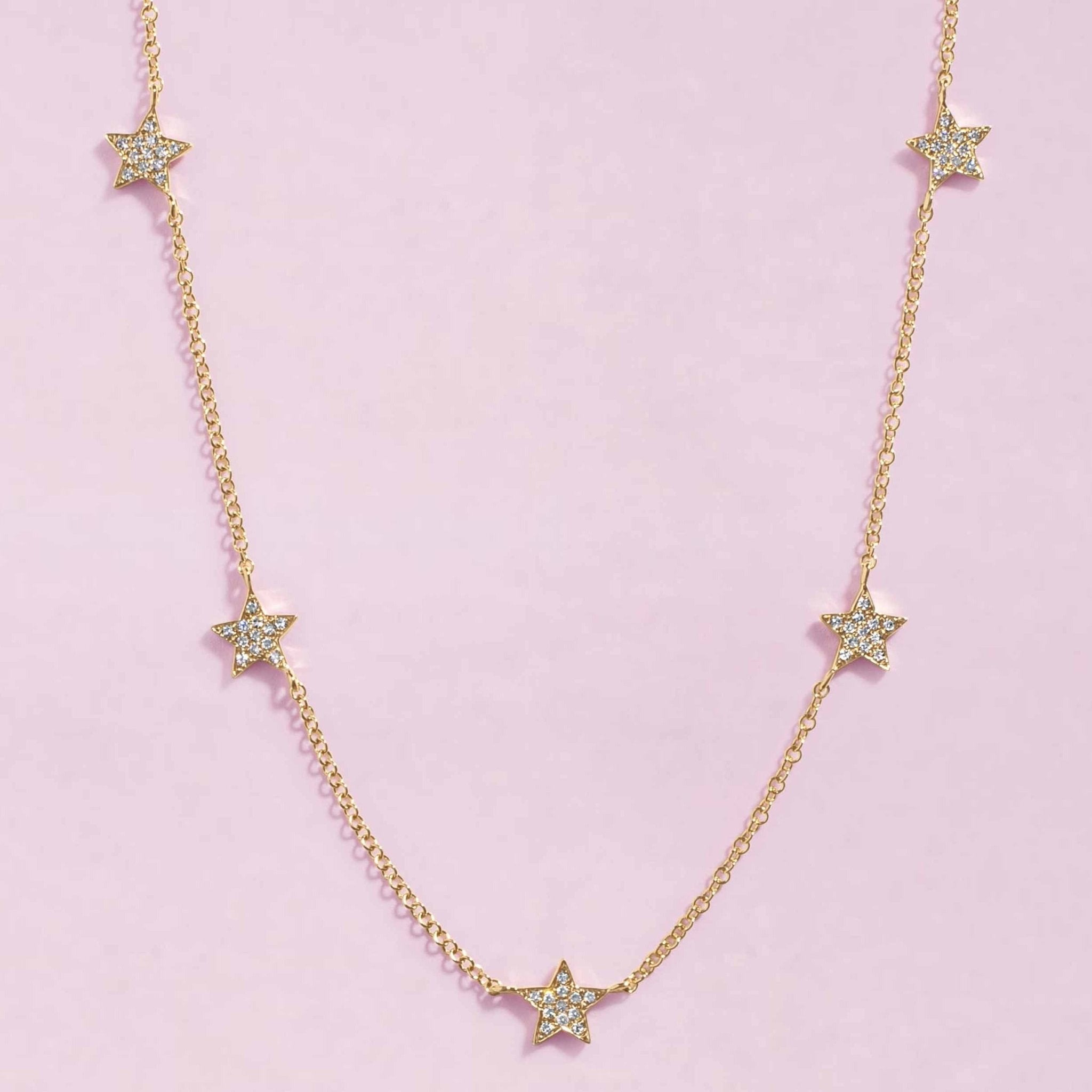 Five Diamond Star Necklace - Sparkle Society