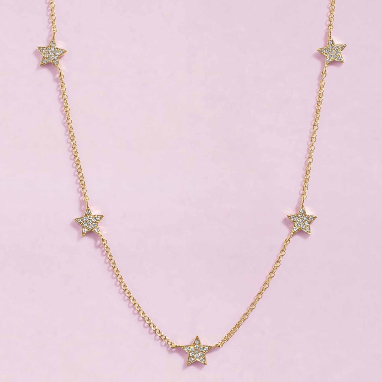 Five Diamond Star Necklace - Sparkle Society