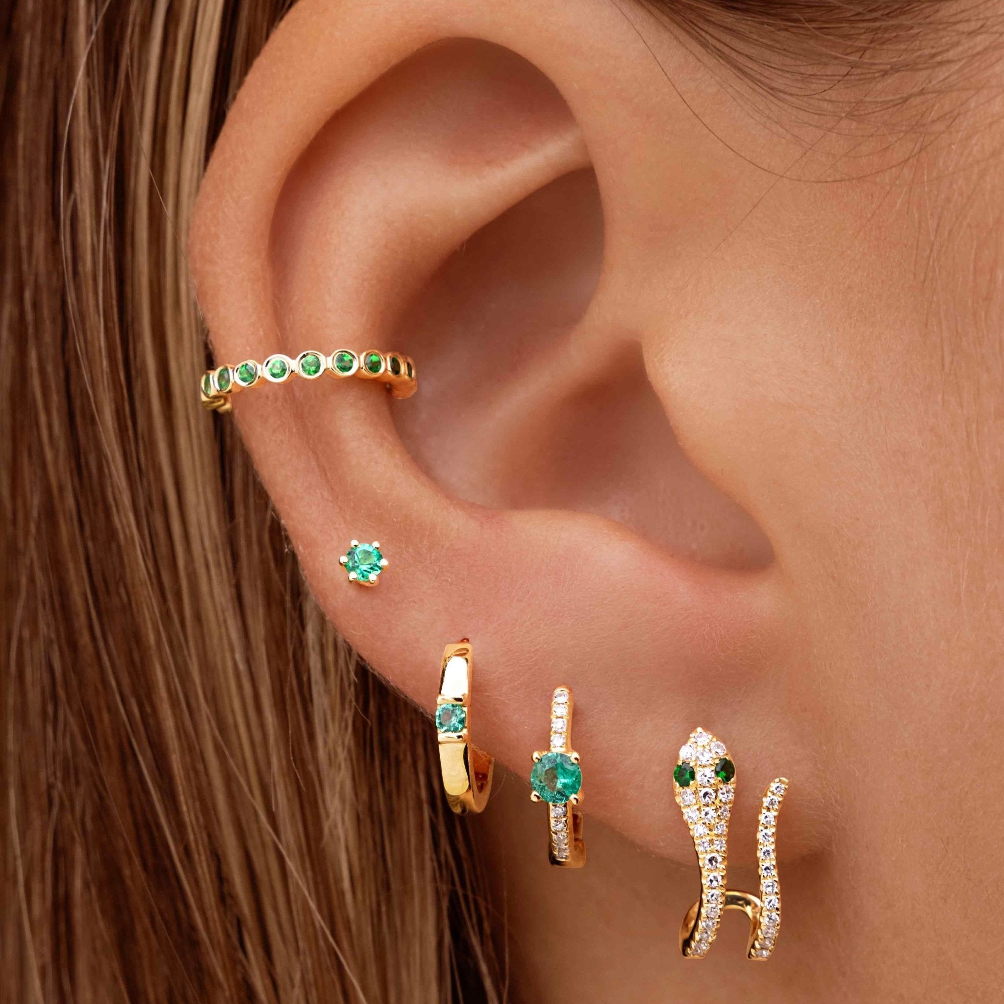 Gemstone Bezel Ear Cuff - Sparkle Society