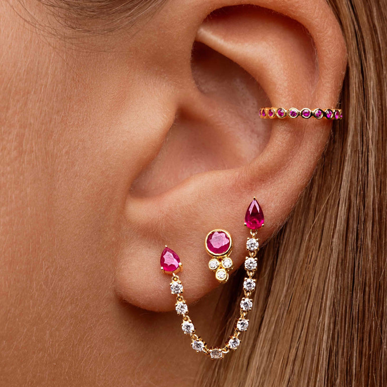 Gemstone Bezel Ear Cuff - Sparkle Society
