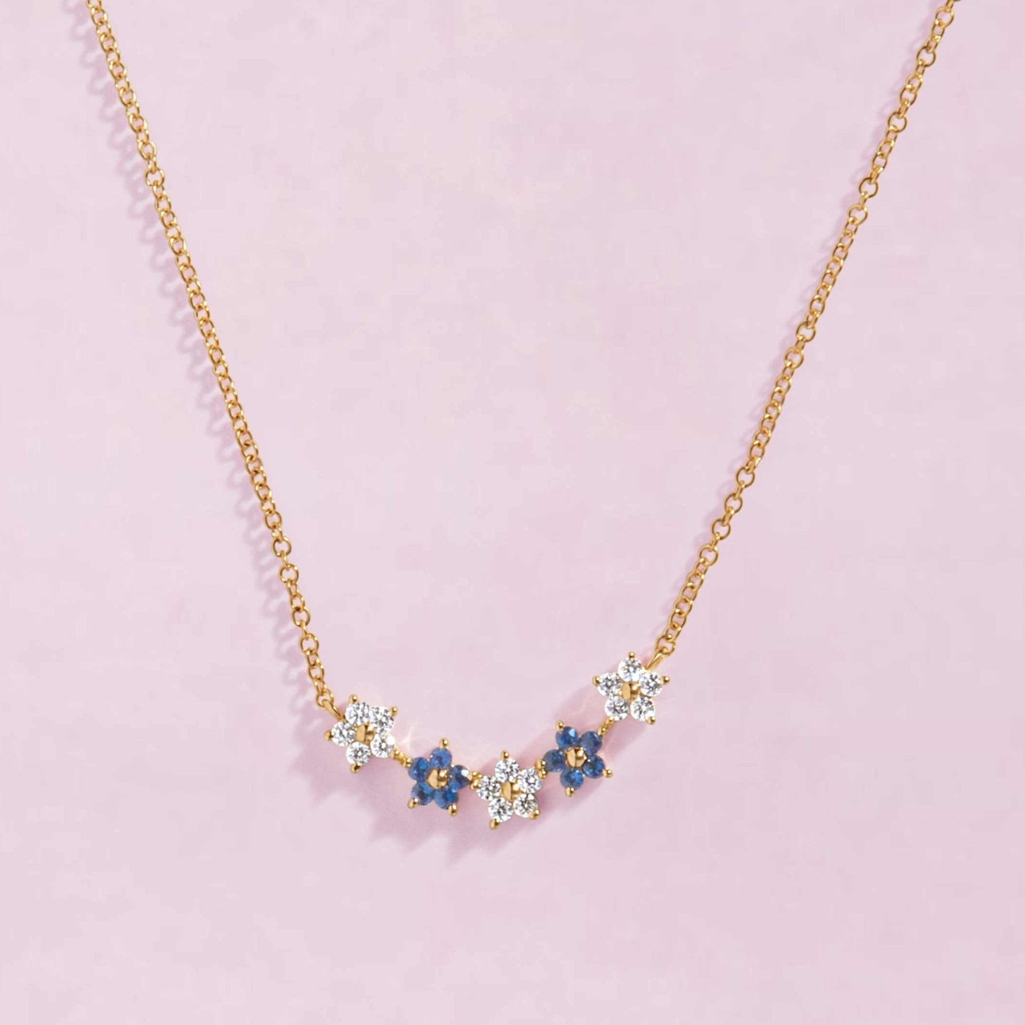 Gemstone Multi Flower Necklace - Sparkle Society