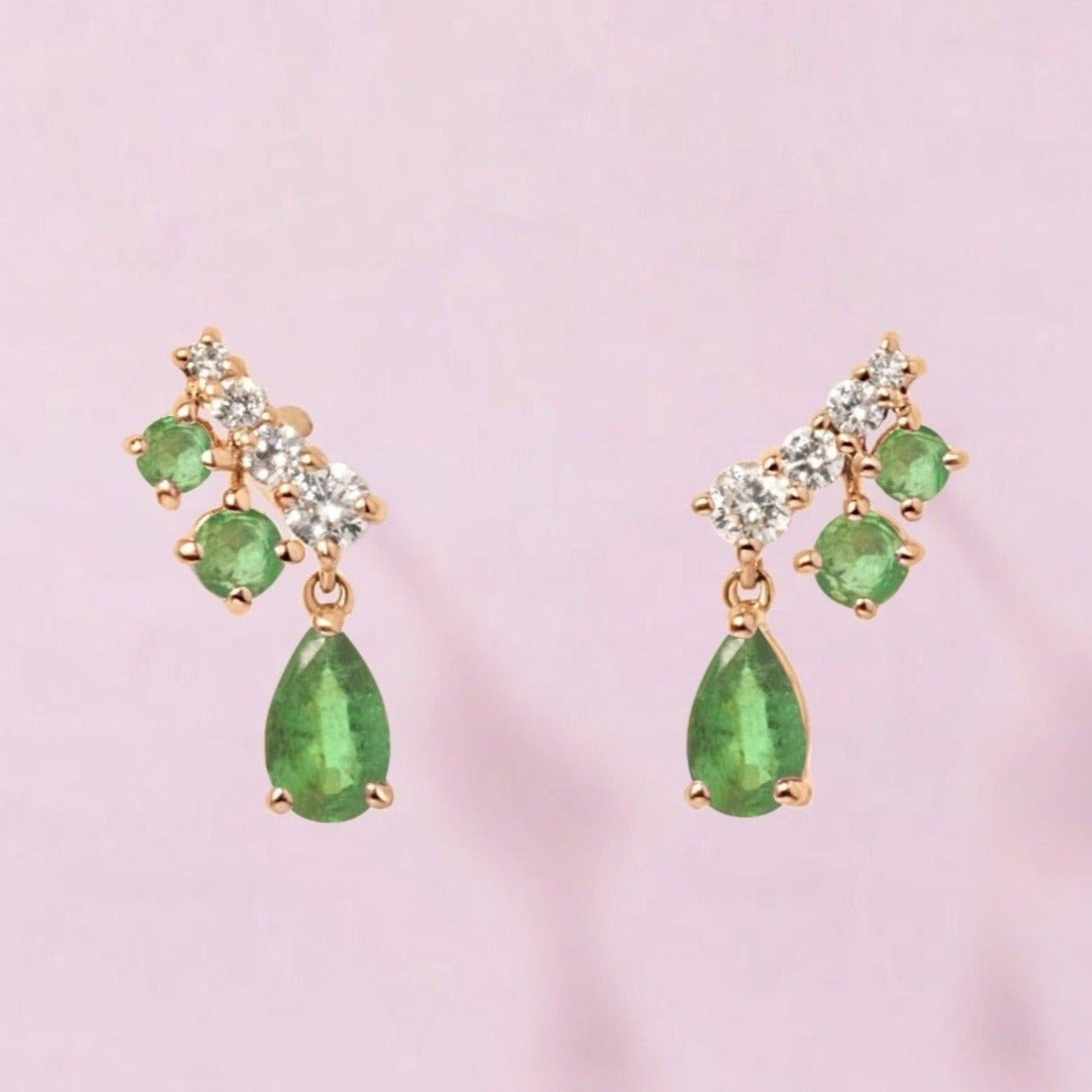 Gemstone Pear And Diamond Studs - Sparkle Society