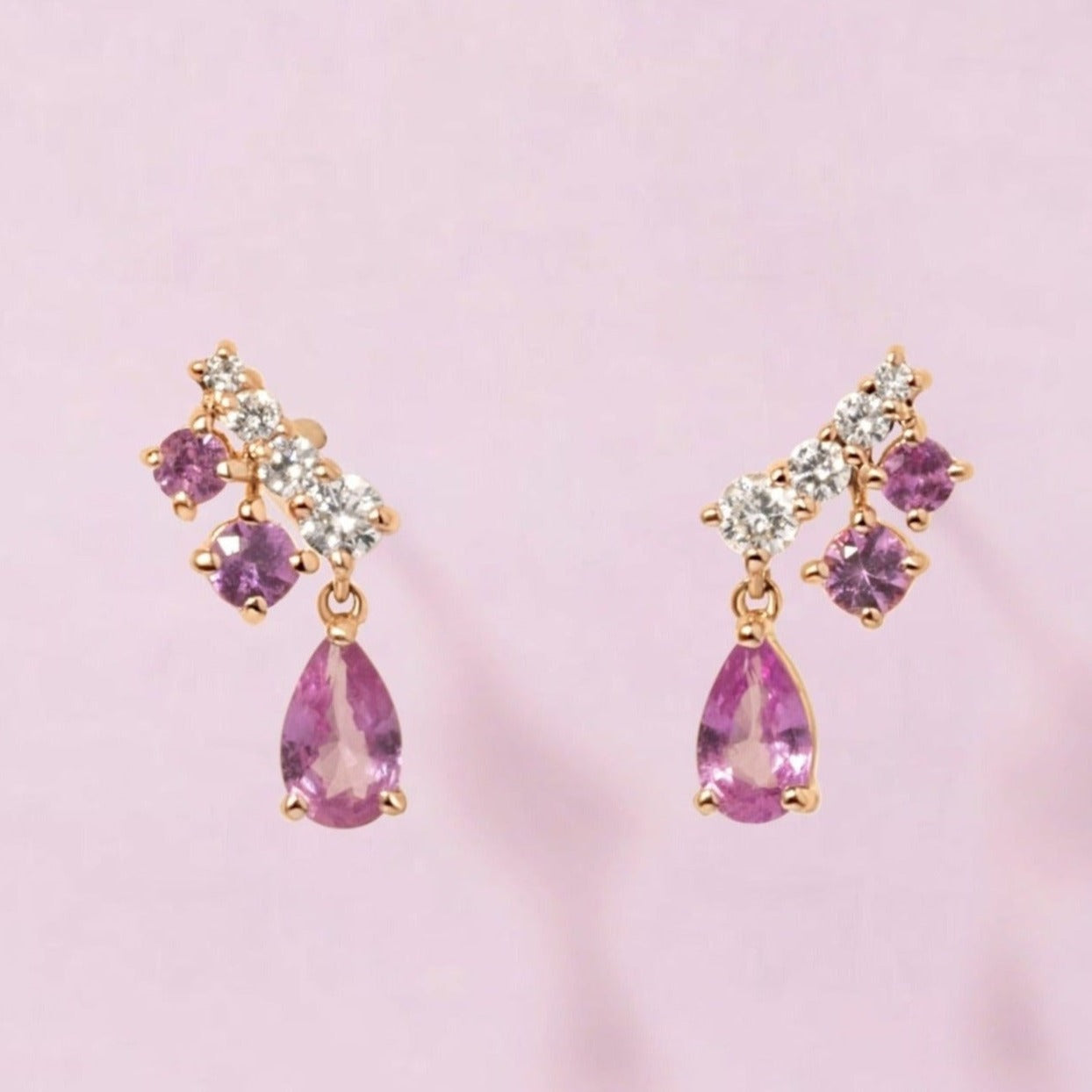 Gemstone Pear And Diamond Studs - Sparkle Society