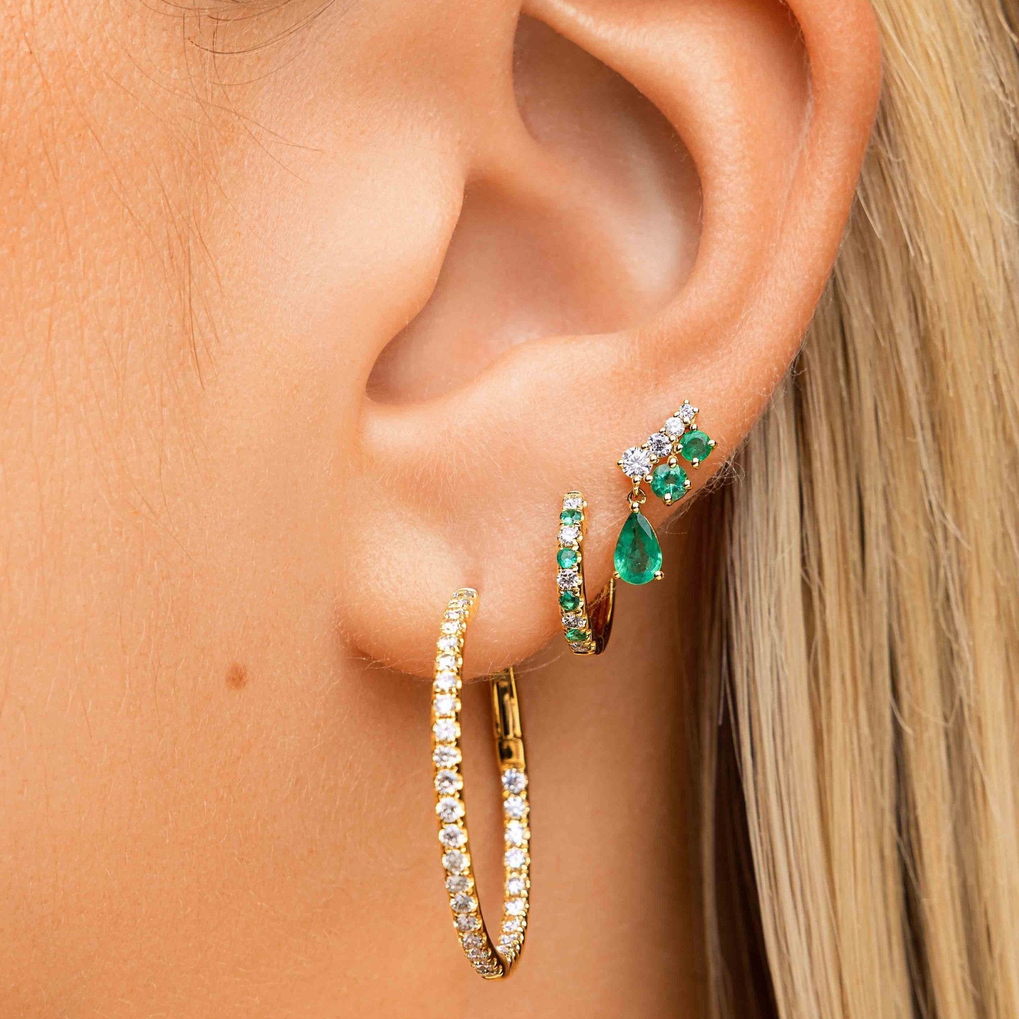 Gemstone Pear And Diamond Studs - Sparkle Society