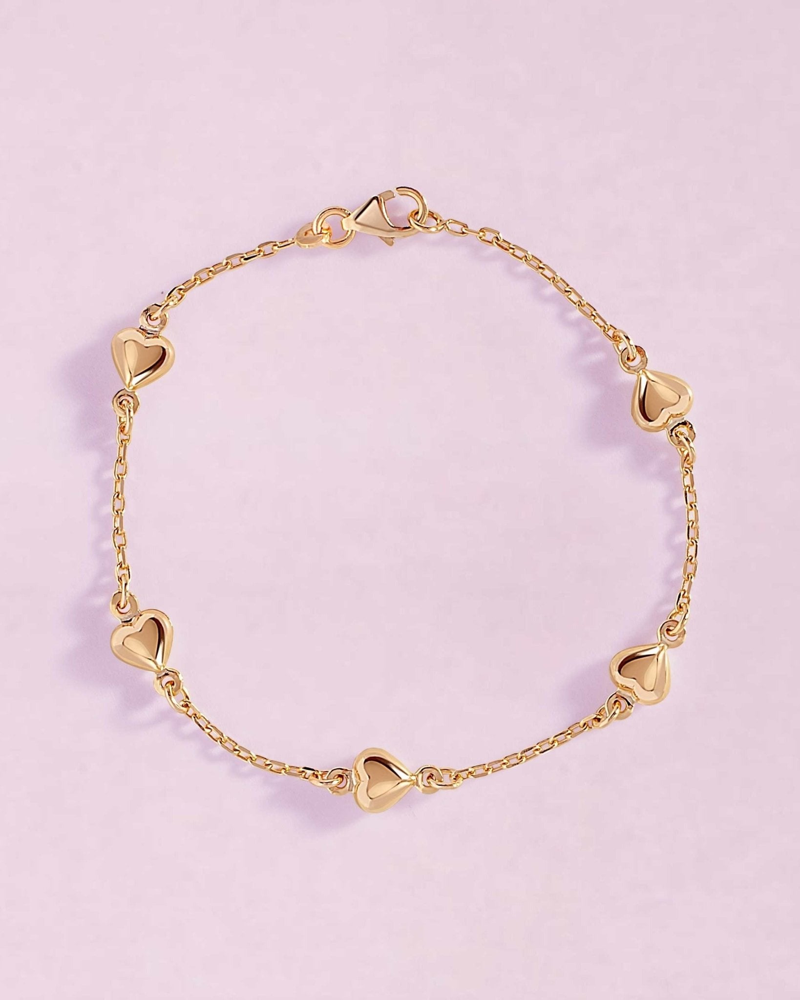 Girl Puffed Hearts Links Bracelet - Sparkle Society