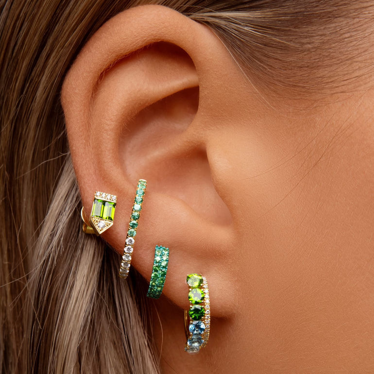 Green Tourmaline Stud Earrings - Eleonora Beracasa