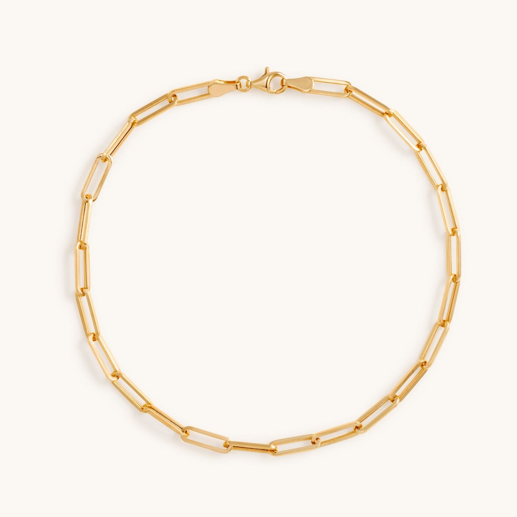 Hollow Gold Paper Clip Anklet - Sparkle Society