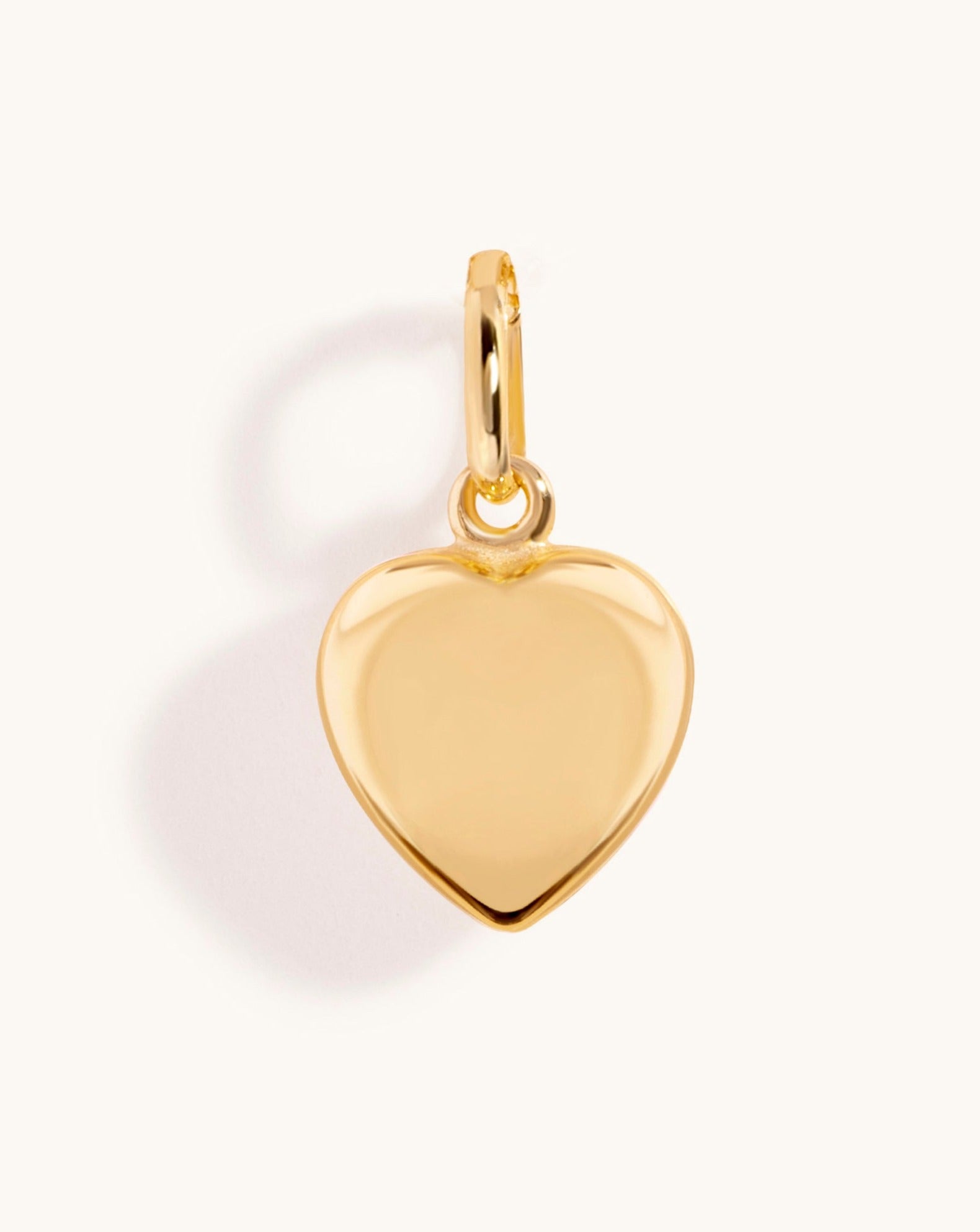 Hollow Gold Puffed Heart Necklace Charm - Sparkle Society