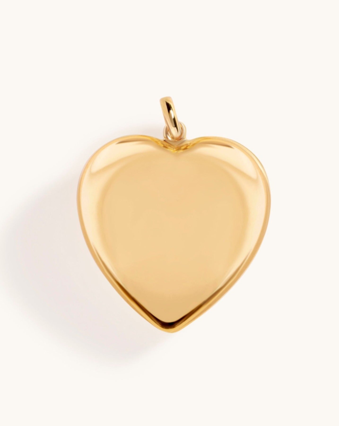 Hollow Gold Puffed Heart Necklace Charm - Sparkle Society