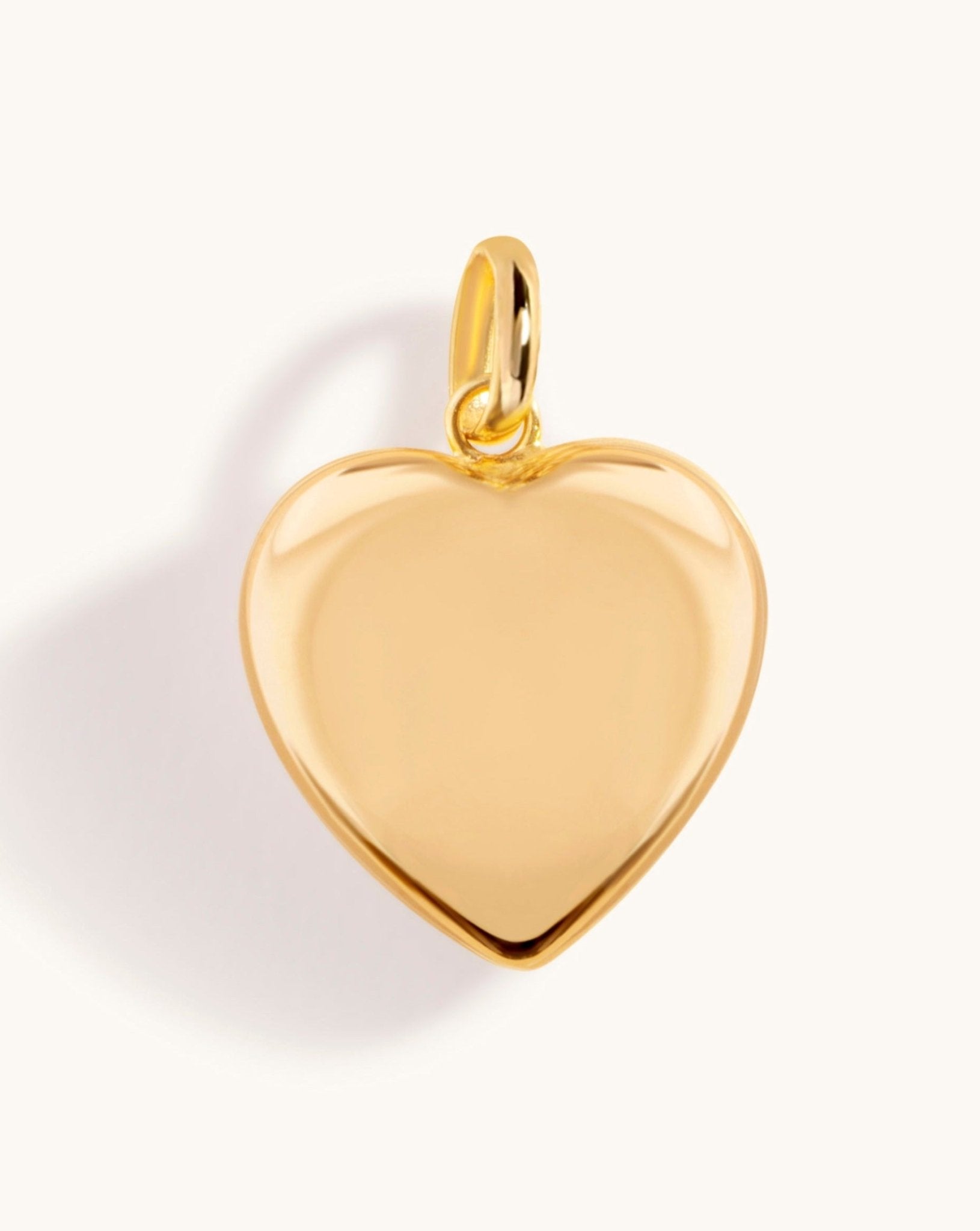 Hollow Gold Puffed Heart Necklace Charm - Sparkle Society