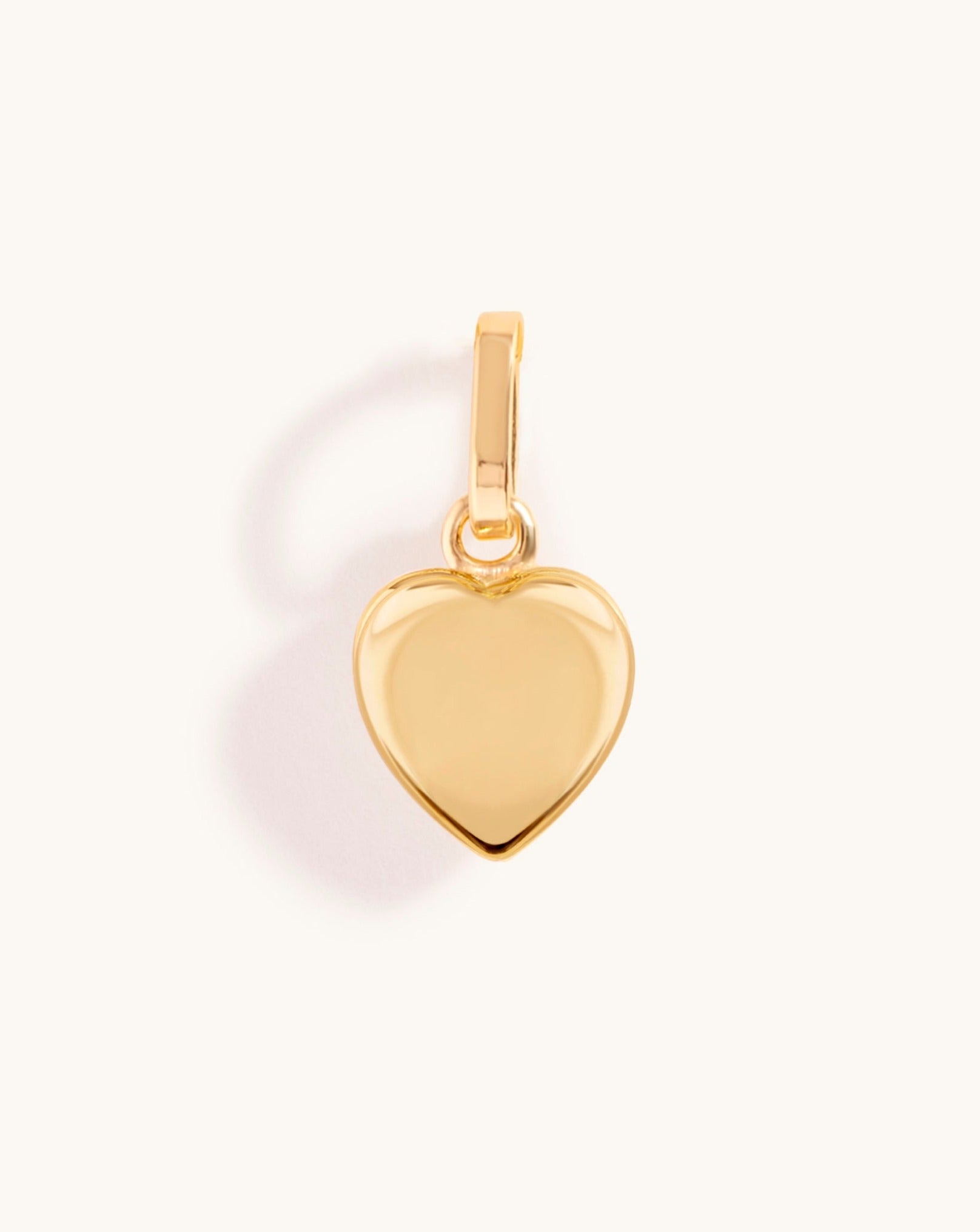 Hollow Gold Puffed Heart Necklace Charm - Sparkle Society