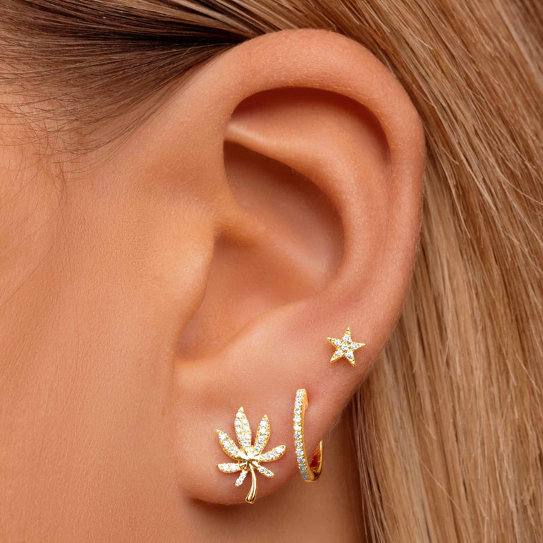 Perfect Diamond Joy Leaf Stud Earrings - Sparkle Society