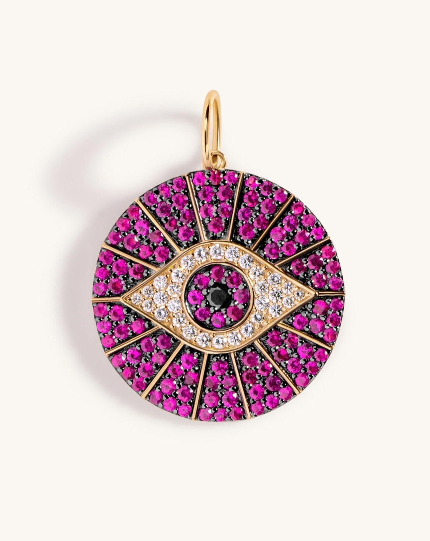 Jumbo Gemstone Evil Eye Necklace Charm - Sparkle Society