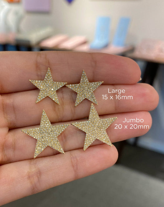 Jumbo Pave Diamond Star Studs - Sparkle Society