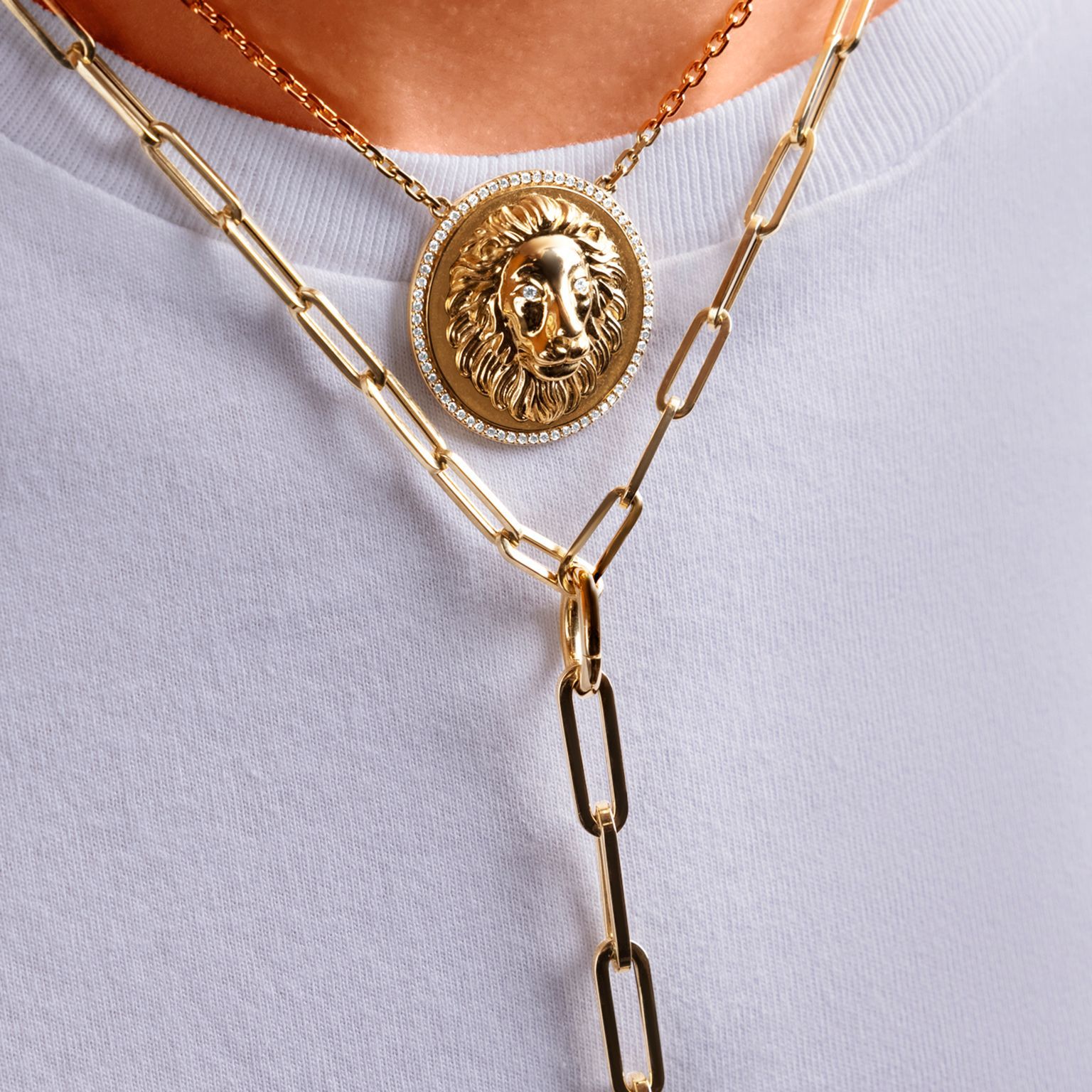 Lion Medallion Necklace - Sparkle Society