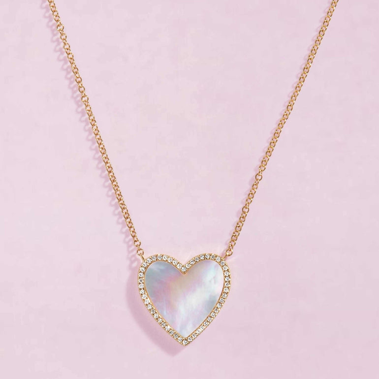 Medium Pave Heart Necklace + Perfect Heart Huggies - Sparkle Society