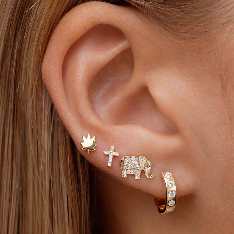 Mini Cross Stud Earrings - Sparkle Society