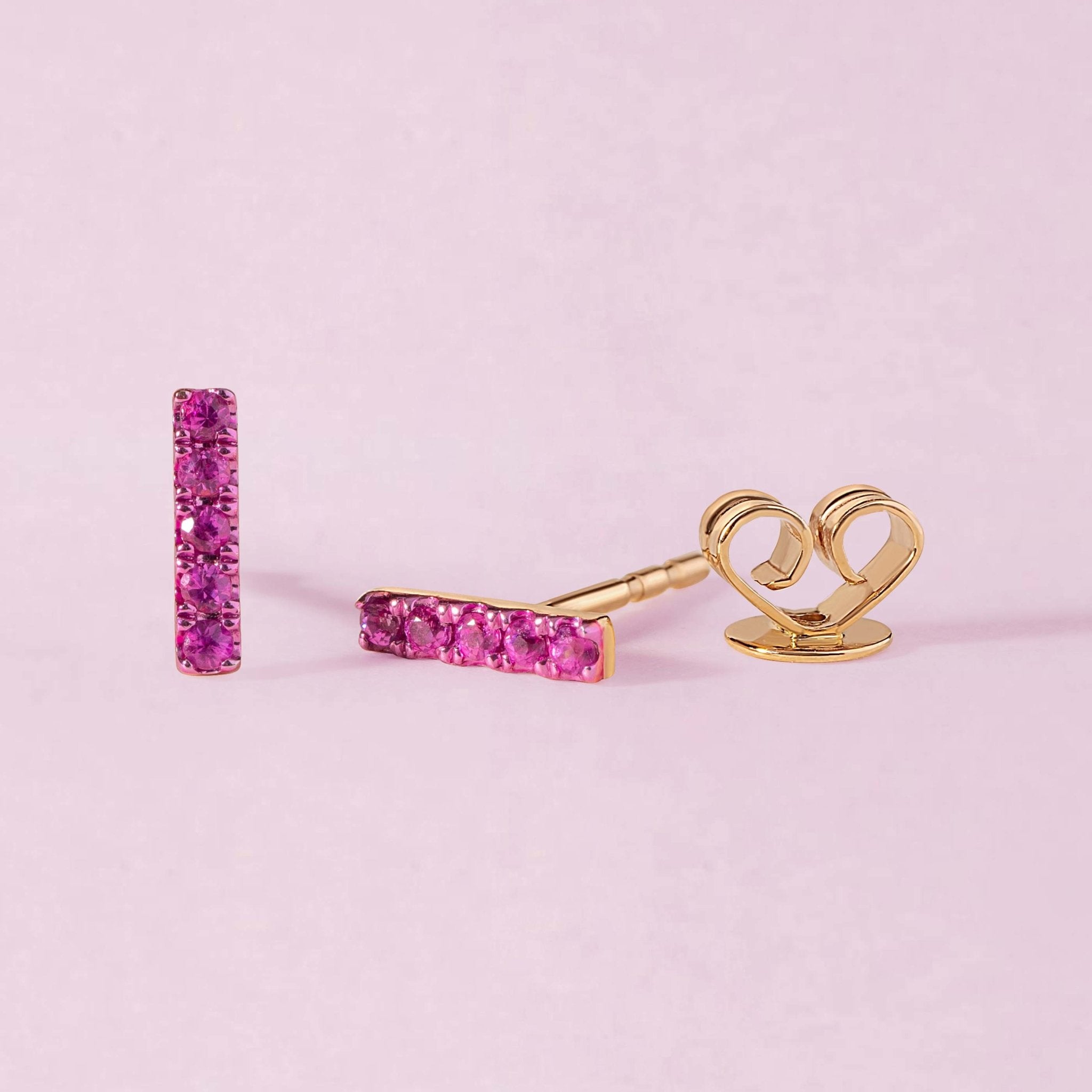 Mini Gemstone Bar Stud Earrings - Sparkle Society
