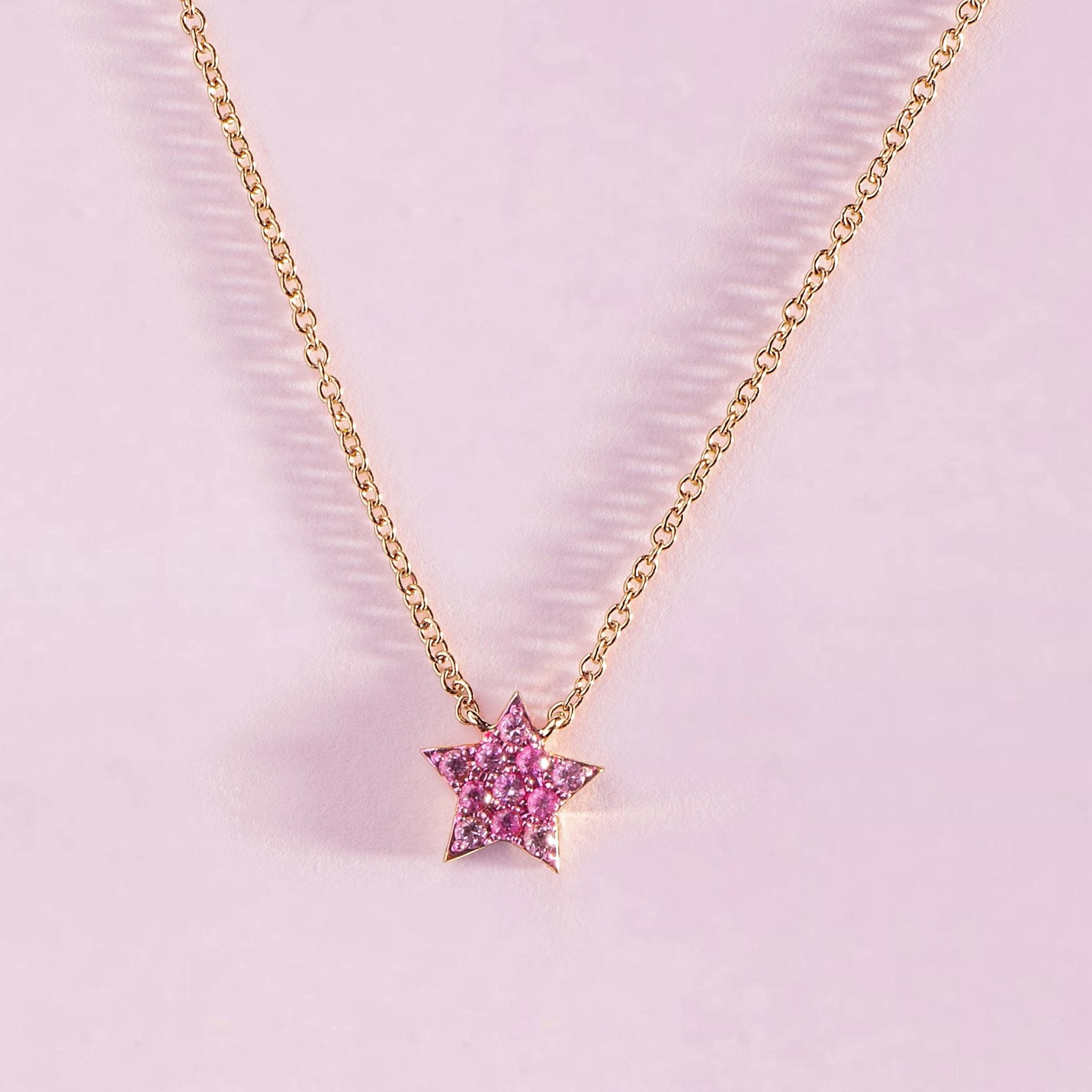 Gradient Gemstone & Diamond Star Necklace - Nuha Jewelers