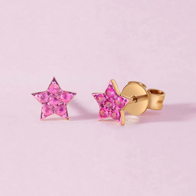 Small Gemstones Star Stud Earrings - Sparkle Society
