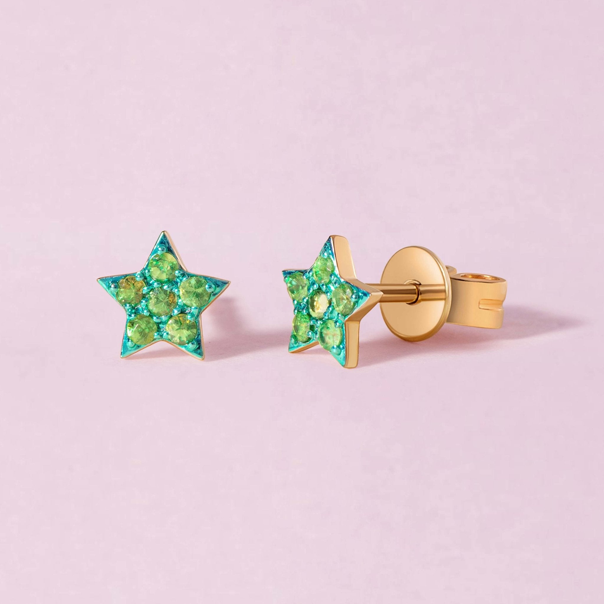 Small Gemstones Star Stud Earrings - Sparkle Society