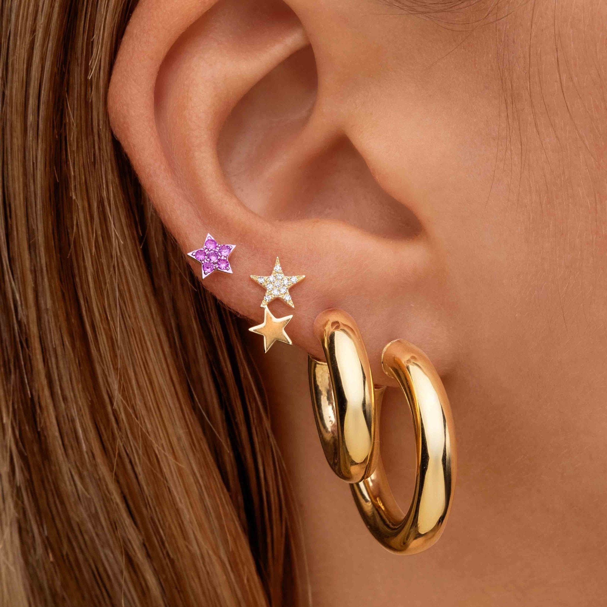 Small Gemstones Star Stud Earrings - Sparkle Society