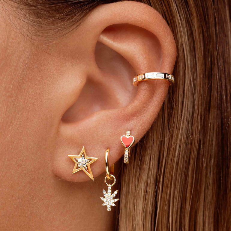 Tiny Diamond Joy Leaf Earring Charm - Sparkle Society