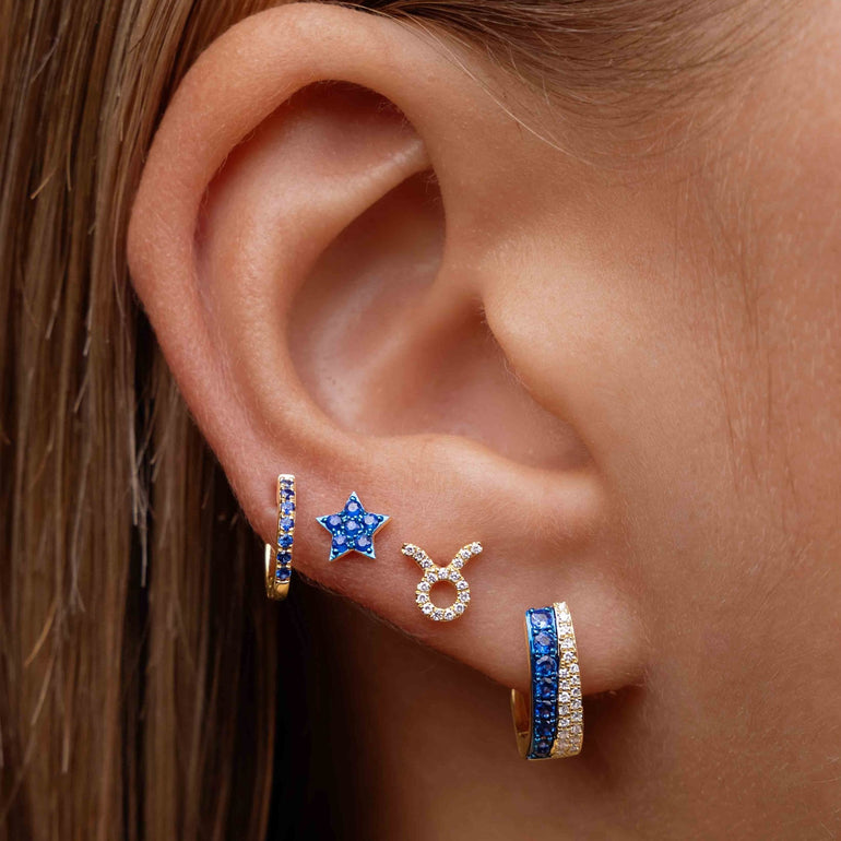 Tiny Single Row Gemstone Huggie Earrings - Sparkle Society