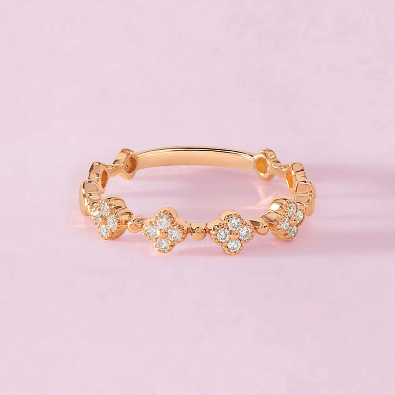 Multi Diamond Flower Ring - Sparkle Society