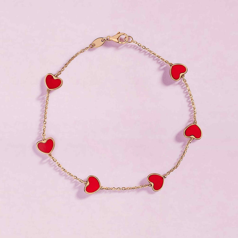 Multi Gemstone Heart Necklace + Bracelet - Sparkle Society