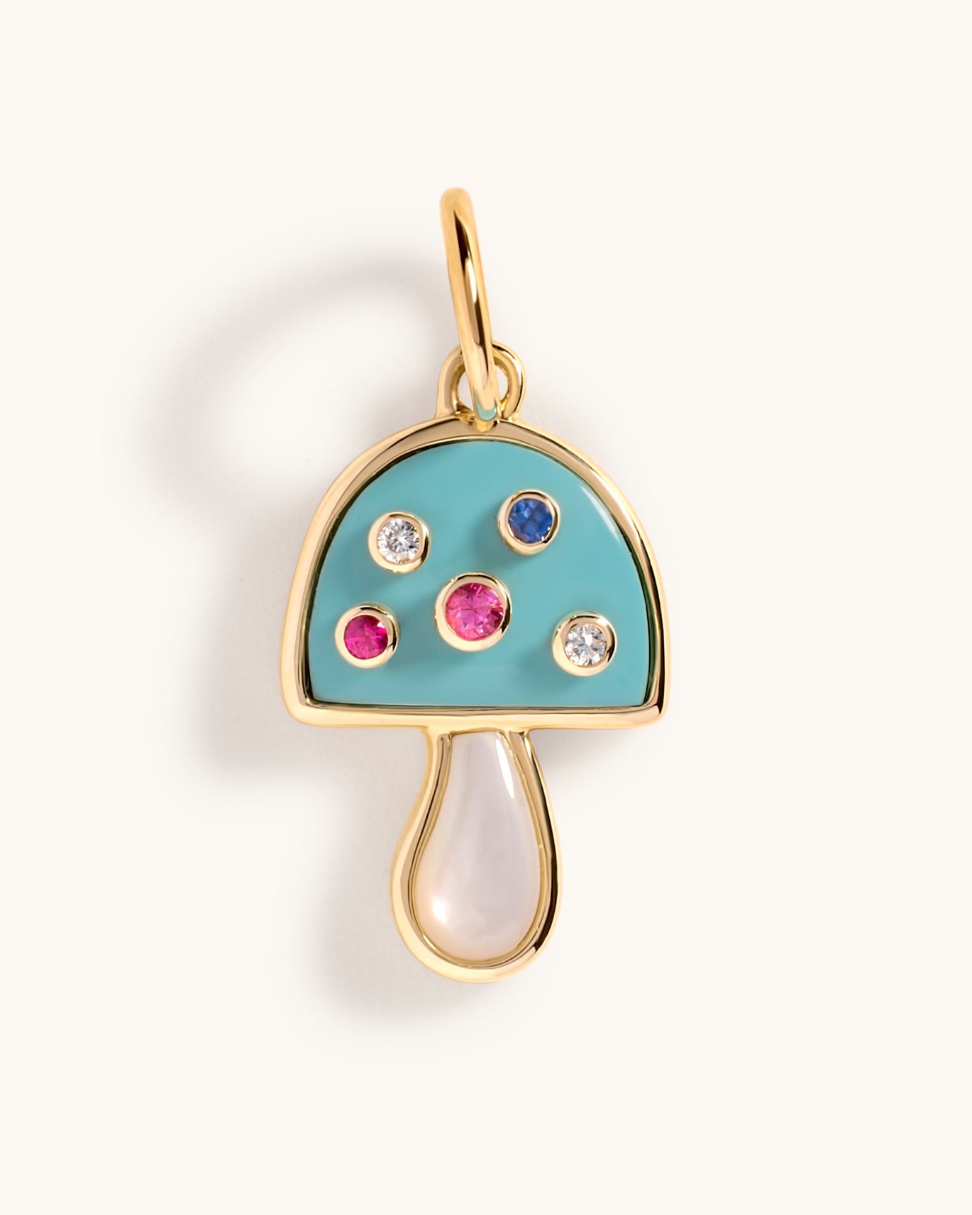 Multi Gemstone Mushroom Necklace Charm - Sparkle Society