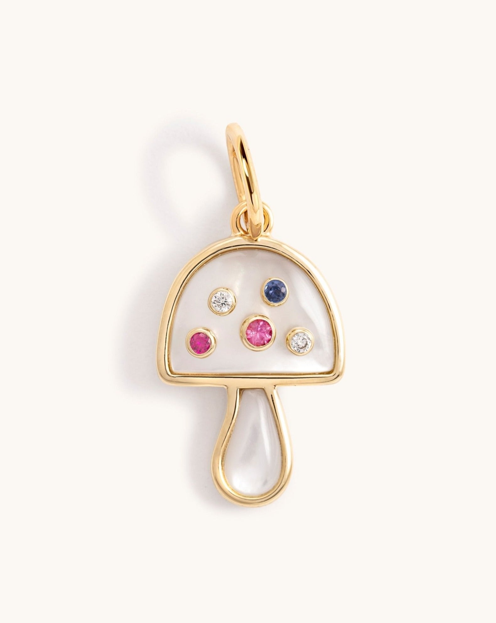 Multi Gemstone Mushroom Necklace Charm - Sparkle Society