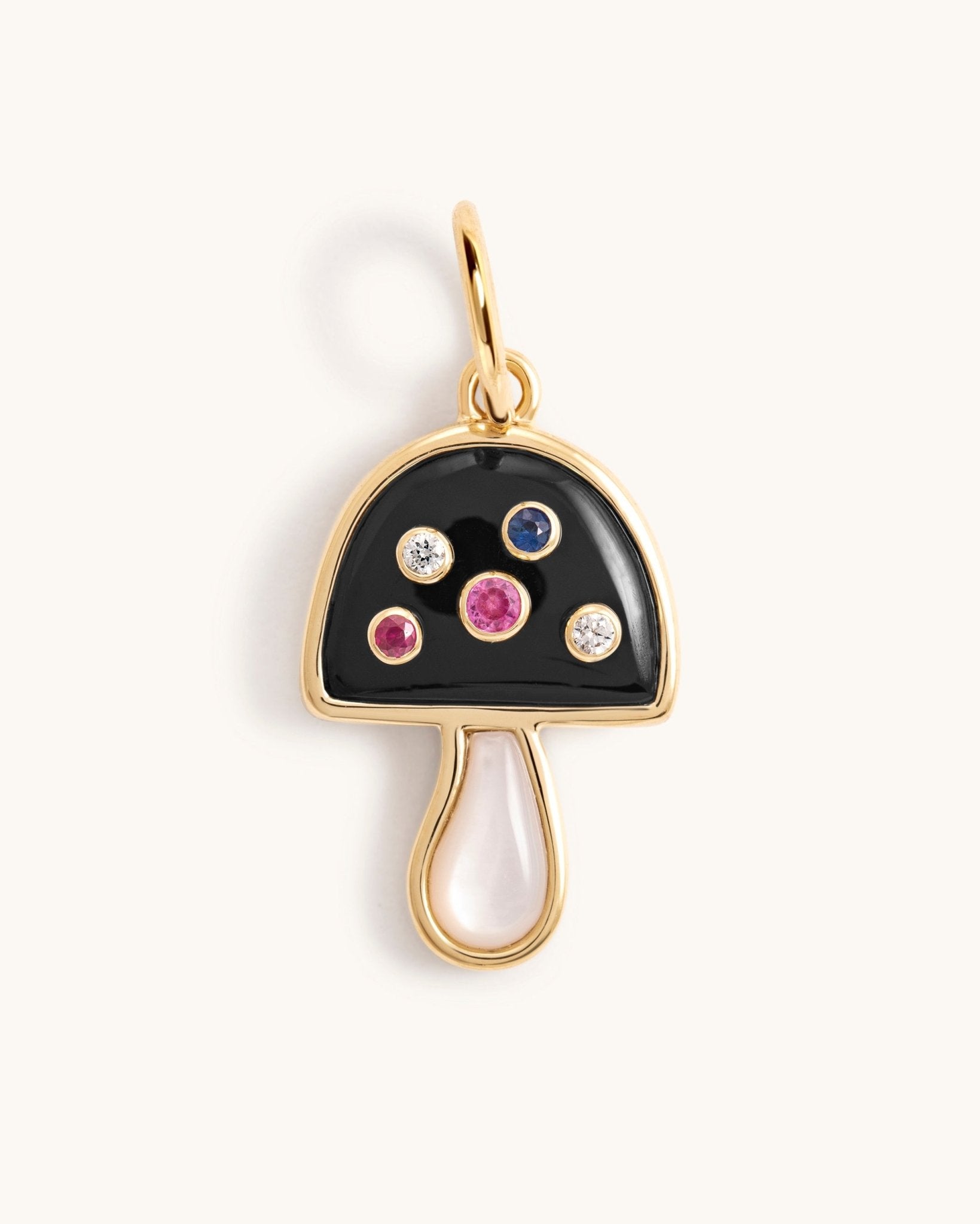 Multi Gemstone Mushroom Necklace Charm - Sparkle Society