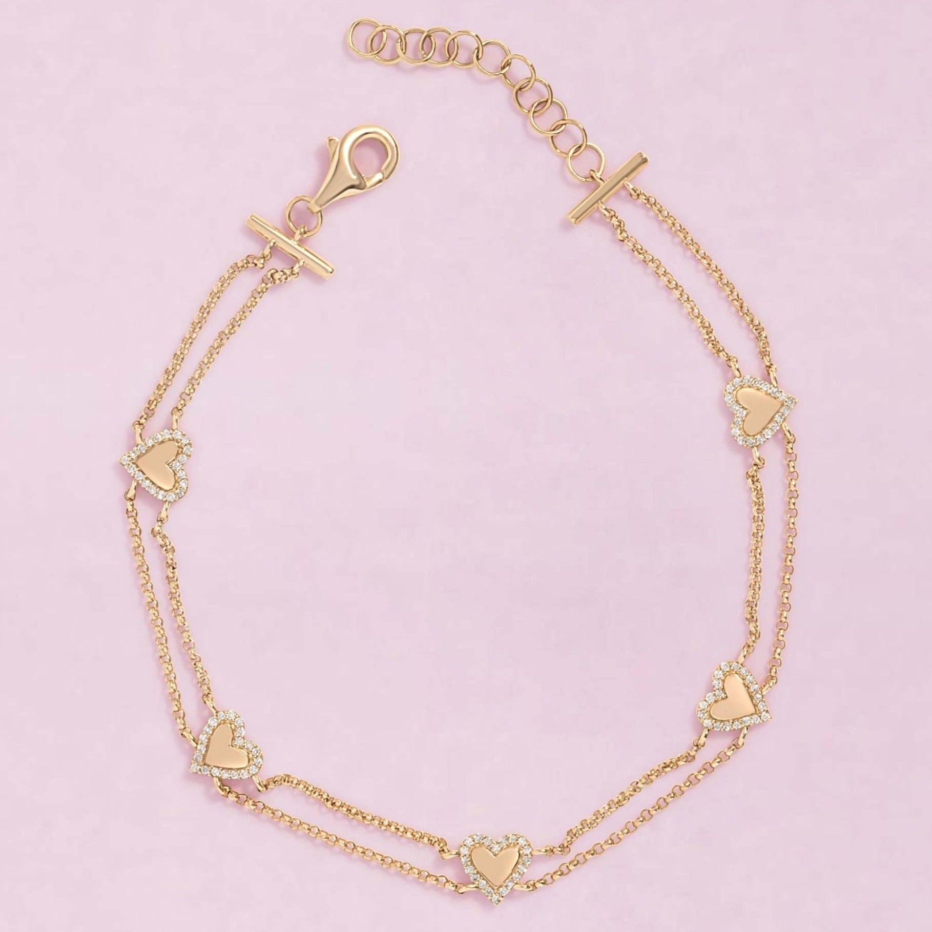 Multi Pave Outline Heart Bracelet - Sparkle Society
