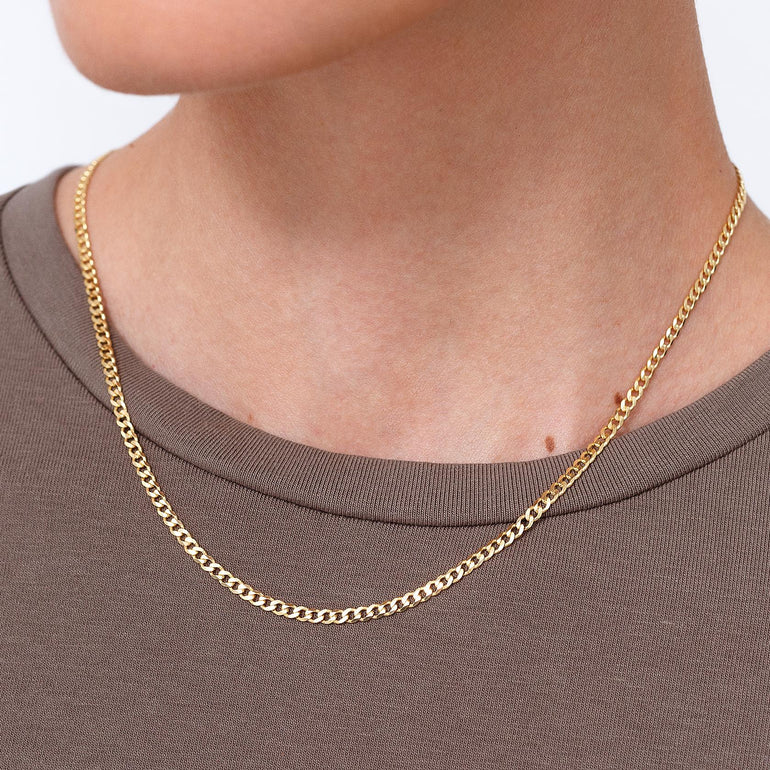 Open Curb Solid Gold Chain - Sparkle Society