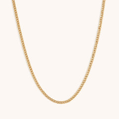 Open Curb Solid Gold Chain Necklace - Sparkle Society