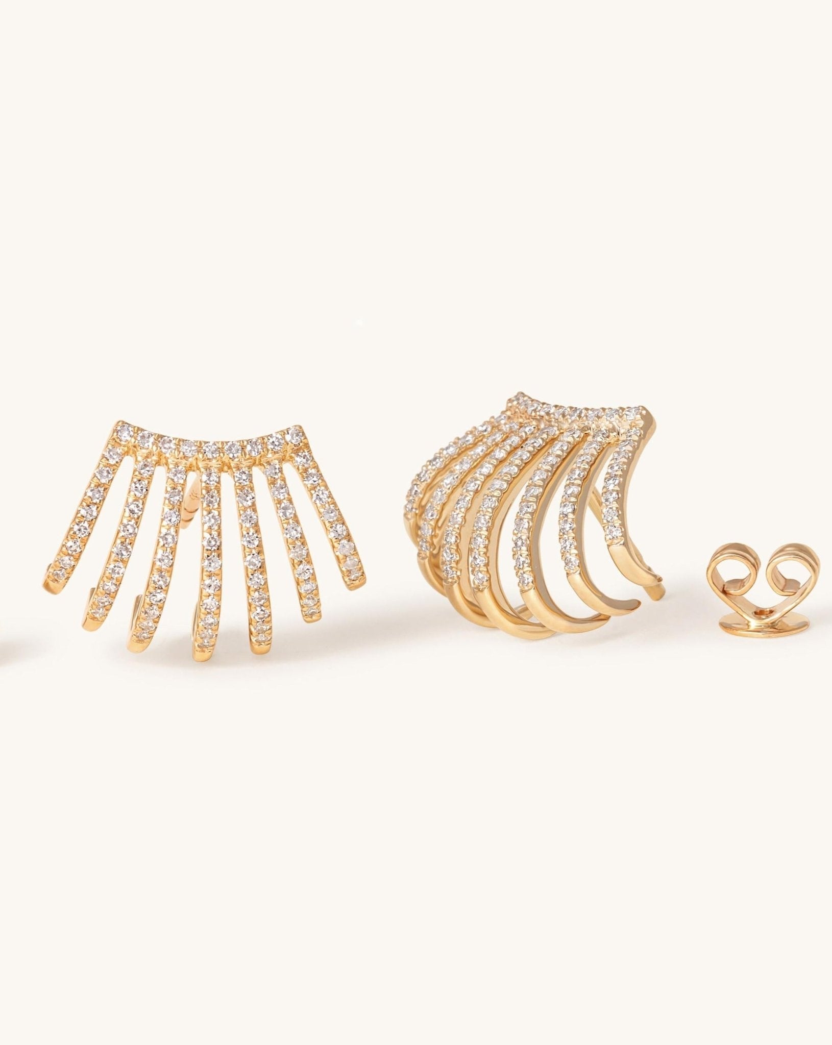 Pave Diamond Caged Studs - Sparkle Society