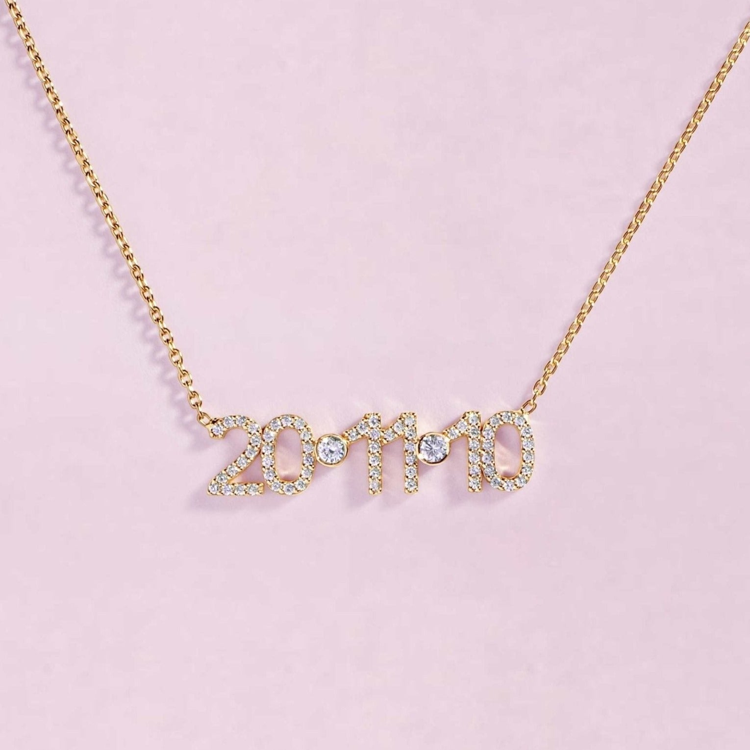 Pave Diamond Special Date Necklace - Sparkle Society